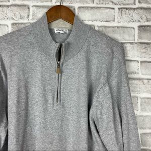 Peter Millar Light Heather Grey Silk Cashmere Blend Popover Soft Sweater Sz XL